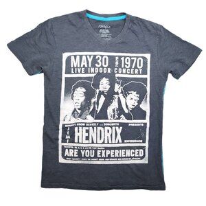 Unisex Jimi Hendrix Experience V-Neck Grey T-Shirt Tee May 30 1970 Berkely Small